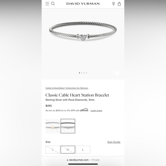 David Yurman Jewelry - David Yurman Classic Cable Heart Station Bracelet